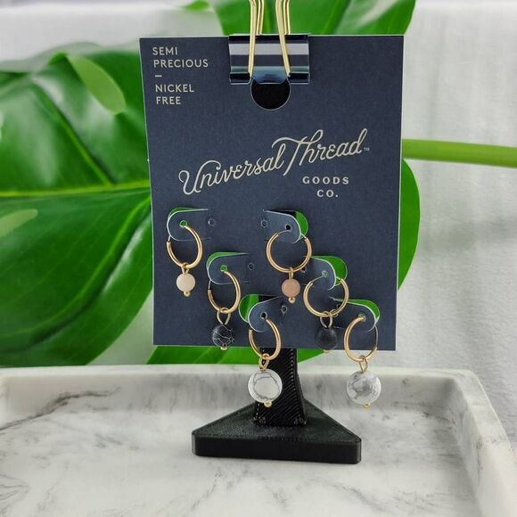 Universal Thread Jewelry - Universal Thread Semi Precious Hoop Earring Set